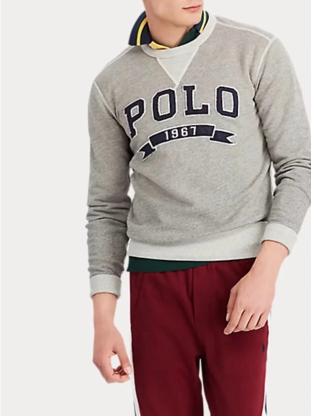 Polo by Ralph Lauren Heather Gray 'POLO 1967' Crewneck Sweatshirt